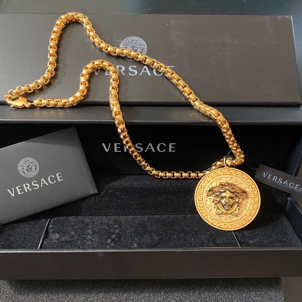 Versace medallion necklace.  New with tags